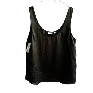Babaton Black Dedicate Satin Top Size M Sleeveless Cami Blouse Fall Office Silk